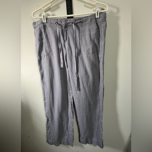 Sea Lily Imperfection Purple Linen Pants Sz Med - Picture 2 of 10